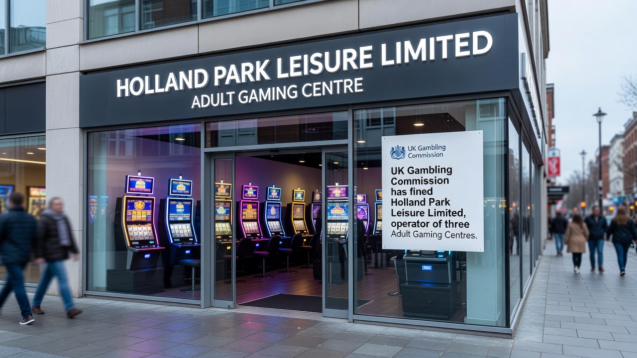 Adult Gaming Centre interior showing gaming machines and exclusion signage