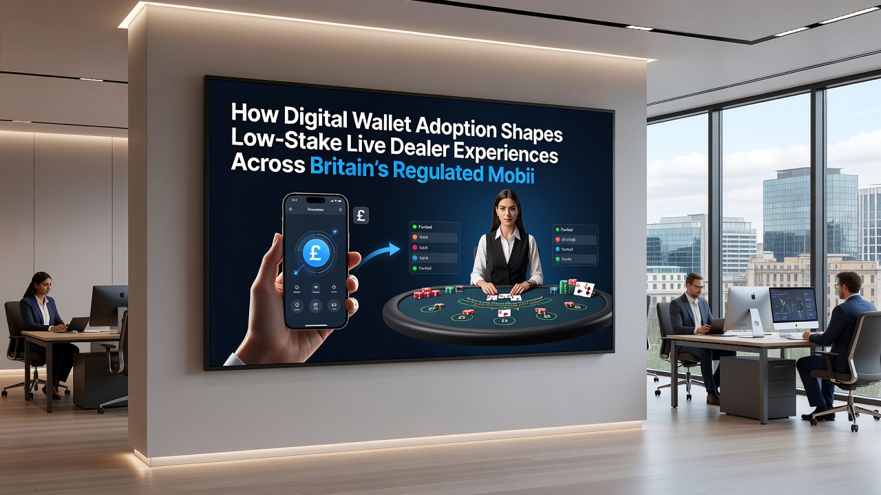 Live dealer interface on smartphone displaying real-time wallet balance alongside low-stake baccarat table